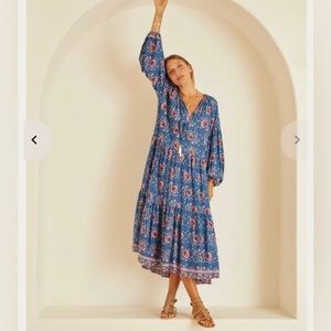 NATALIE MARTIN Briana Dress Floral Silk Maxi XS